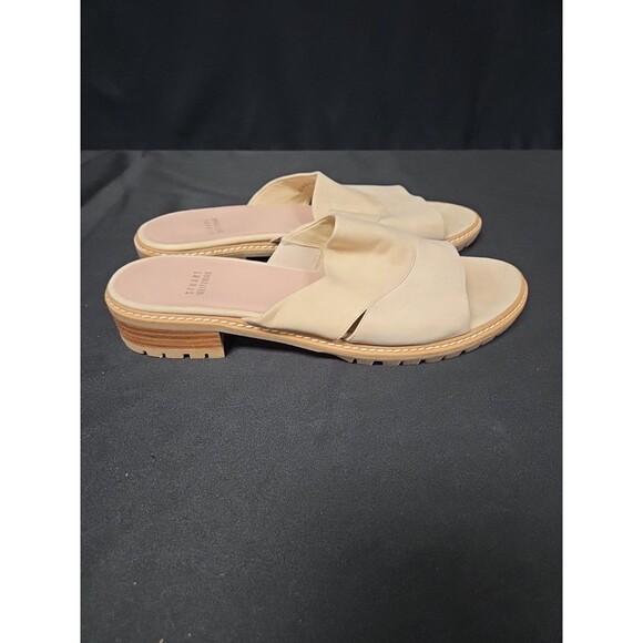 Stuart Weitzman Beige Slide Sandals Suede Flats Size 10 - Picture 4 of 6